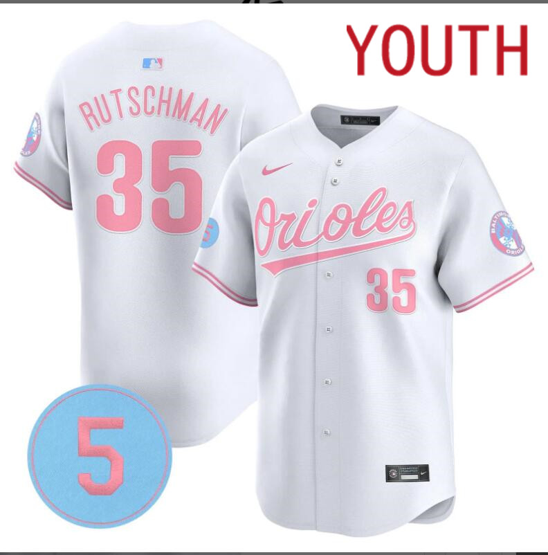 Youth Baltimore Orioles #35 Rutschman white 2024 Nike MLB jersey->youth nfl jersey->Youth Jersey